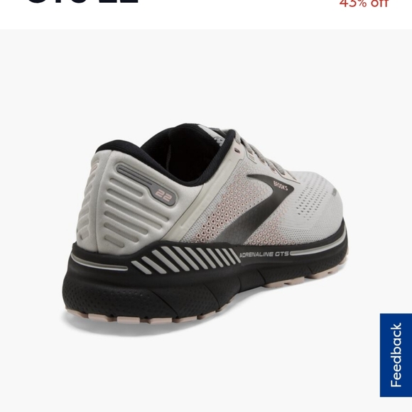 Brooks Adrenaline GTS 22 Light Gray and Black Running Shoes Sz 11 - Picture 9 of 9